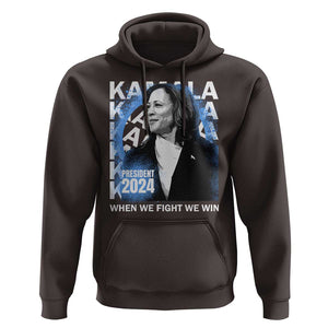 Harris 2024 Hoodie Kamala Madam President When We Fight We Win TS09 Dark Chocolate Print Your Wear