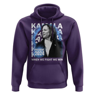 Harris 2024 Hoodie Kamala Madam President When We Fight We Win TS09 Purple Print Your Wear