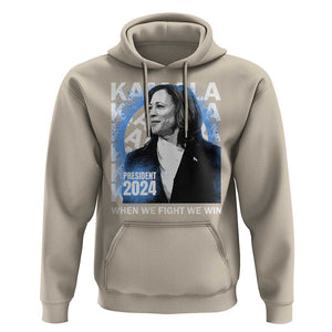 Harris 2024 Hoodie Kamala Madam President When We Fight We Win TS09 Sand Print Your Wear