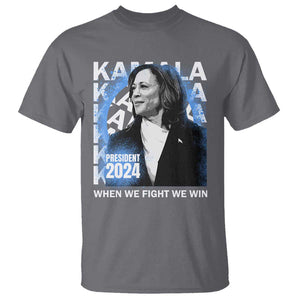 Harris 2024 T Shirt Kamala Madam President When We Fight We Win TS09 Charcoal Print Your Wear