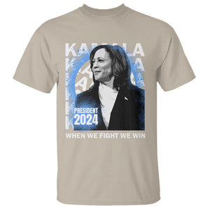 Harris 2024 T Shirt Kamala Madam President When We Fight We Win TS09 Sand Print Your Wear