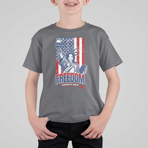 Freedom Kamala 2024 T Shirt For Kid Liberty US President Harris For The People TS09 Charcoal Print Your Wear