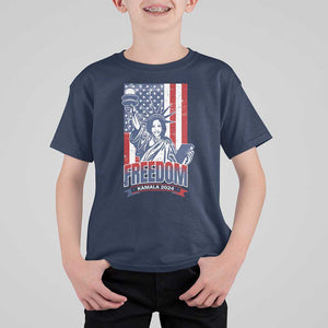 Freedom Kamala 2024 T Shirt For Kid Liberty US President Harris For The People TS09 Navy Print Your Wear