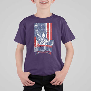 Freedom Kamala 2024 T Shirt For Kid Liberty US President Harris For The People TS09 Purple Print Your Wear