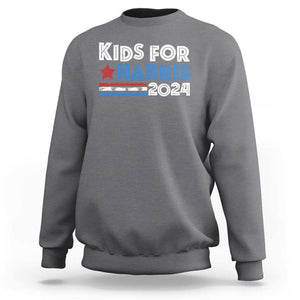 Kids For Harris Sweatshirt Kamala Support US President 2024 TS09 Charcoal Print Your Wear