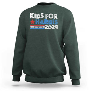 Kids For Harris Sweatshirt Kamala Support US President 2024 TS09 Dark Forest Green Print Your Wear