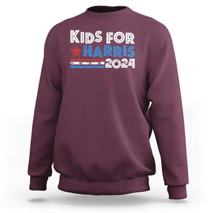 Kids For Harris Sweatshirt Kamala Support US President 2024 TS09 Maroon Print Your Wear