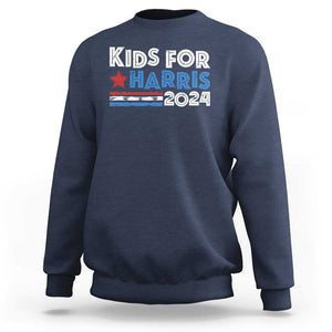 Kids For Harris Sweatshirt Kamala Support US President 2024 TS09 Navy Print Your Wear