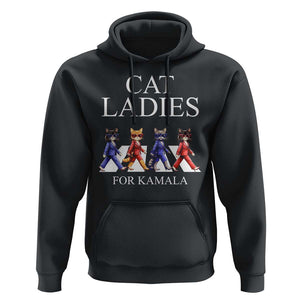 Cat Ladies For Kamala Hoodie Harris Support 2024 Funny Cats TS09 Black Print Your Wear