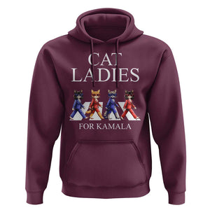 Cat Ladies For Kamala Hoodie Harris Support 2024 Funny Cats TS09 Maroon Print Your Wear