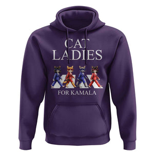 Cat Ladies For Kamala Hoodie Harris Support 2024 Funny Cats TS09 Purple Print Your Wear