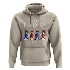 Cat Ladies For Kamala Hoodie Harris Support 2024 Funny Cats TS09 Sand Print Your Wear