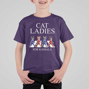 Cat Ladies For Kamala T Shirt For Kid Harris Support 2024 Funny Cats TS09 Purple Print Your Wear