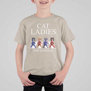 Cat Ladies For Kamala T Shirt For Kid Harris Support 2024 Funny Cats TS09 Sand Print Your Wear