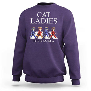 Cat Ladies For Kamala Sweatshirt Harris Support 2024 Funny Cats TS09 Purple Print Your Wear