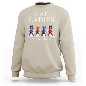 Cat Ladies For Kamala Sweatshirt Harris Support 2024 Funny Cats TS09 Sand Print Your Wear