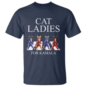 Cat Ladies For Kamala T Shirt Harris Support 2024 Funny Cats TS09 Navy Print Your Wear