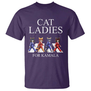 Cat Ladies For Kamala T Shirt Harris Support 2024 Funny Cats TS09 Purple Print Your Wear