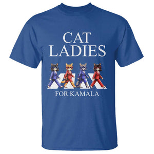 Cat Ladies For Kamala T Shirt Harris Support 2024 Funny Cats TS09 Royal Blue Print Your Wear