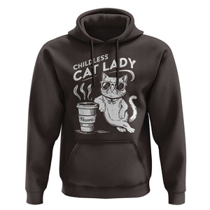 Harris 2024 Hoodie Childless Cat Lady Coffee Kamala Madam President TS09 Dark Chocolate Print Your Wear