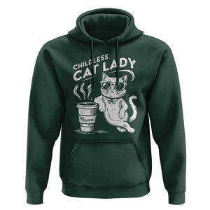 Harris 2024 Hoodie Childless Cat Lady Coffee Kamala Madam President TS09 Dark Forest Green Print Your Wear