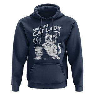 Harris 2024 Hoodie Childless Cat Lady Coffee Kamala Madam President TS09 Navy Print Your Wear