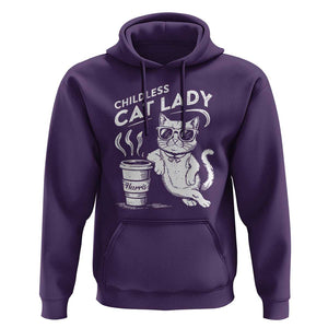 Harris 2024 Hoodie Childless Cat Lady Coffee Kamala Madam President TS09 Purple Print Your Wear