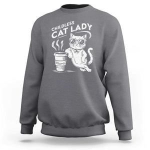 Harris 2024 Sweatshirt Childless Cat Lady Coffee Kamala Madam President TS09 Charcoal Print Your Wear