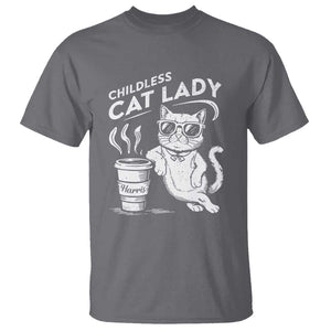 Harris 2024 T Shirt Childless Cat Lady Coffee Kamala Madam President TS09 Charcoal Print Your Wear