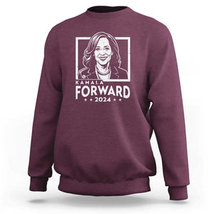 Kamala Forward 2024 Sweatshirt Harris Support Madam President TS09 Maroon Print Your Wear