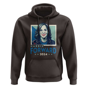 Harris Forward 2024 Hoodie Kamala Support Madam President TS09 Dark Chocolate Print Your Wear