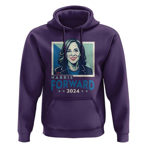 Harris Forward 2024 Hoodie Kamala Support Madam President TS09 Purple Print Your Wear