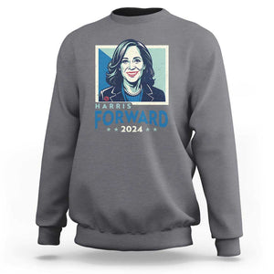 Harris Forward 2024 Sweatshirt Kamala Support Madam President TS09 Charcoal Print Your Wear