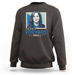 Harris Forward 2024 Sweatshirt Kamala Support Madam President TS09 Dark Chocolate Print Your Wear