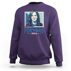 Harris Forward 2024 Sweatshirt Kamala Support Madam President TS09 Purple Print Your Wear