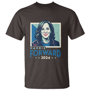 Harris Forward 2024 T Shirt Kamala Support Madam President TS09 Dark Chocolate Print Your Wear