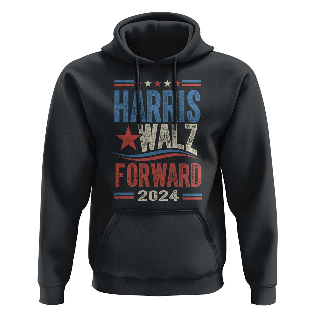 Harris Walz 2024 Forward Hoodie Kamala Tim Waltz US President Election TS09 Black Print Your Wear