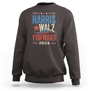 Harris Walz 2024 Forward Sweatshirt Kamala Tim Waltz US President Election TS09 Dark Chocolate Print Your Wear