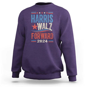 Harris Walz 2024 Forward Sweatshirt Kamala Tim Waltz US President Election TS09 Purple Print Your Wear