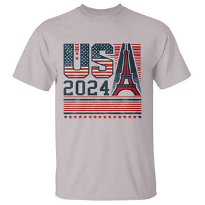 USA Eiffel Tower 2024 T Shirt Patriotic Sports Supporter Souvenir TS09 Ice Gray Print Your Wear