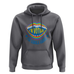 Harris 2024 Hoodie I'm Voting For Kamala LGBT Rights Rainbow TS09 Charcoal Print Your Wear