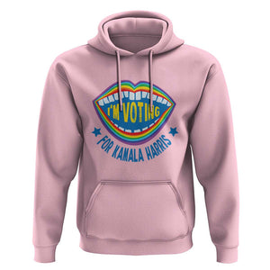 Harris 2024 Hoodie I'm Voting For Kamala LGBT Rights Rainbow TS09 Light Pink Print Your Wear