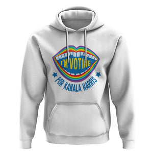 Harris 2024 Hoodie I'm Voting For Kamala LGBT Rights Rainbow TS09 White Print Your Wear