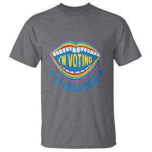 Harris 2024 T Shirt I'm Voting For Kamala LGBT Rights Rainbow TS09 Charcoal Print Your Wear