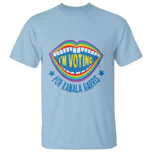 Harris 2024 T Shirt I'm Voting For Kamala LGBT Rights Rainbow TS09 Light Blue Print Your Wear