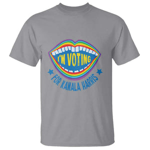 Harris 2024 T Shirt I'm Voting For Kamala LGBT Rights Rainbow TS09 Sport Gray Print Your Wear