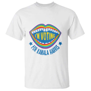 Harris 2024 T Shirt I'm Voting For Kamala LGBT Rights Rainbow TS09 White Print Your Wear