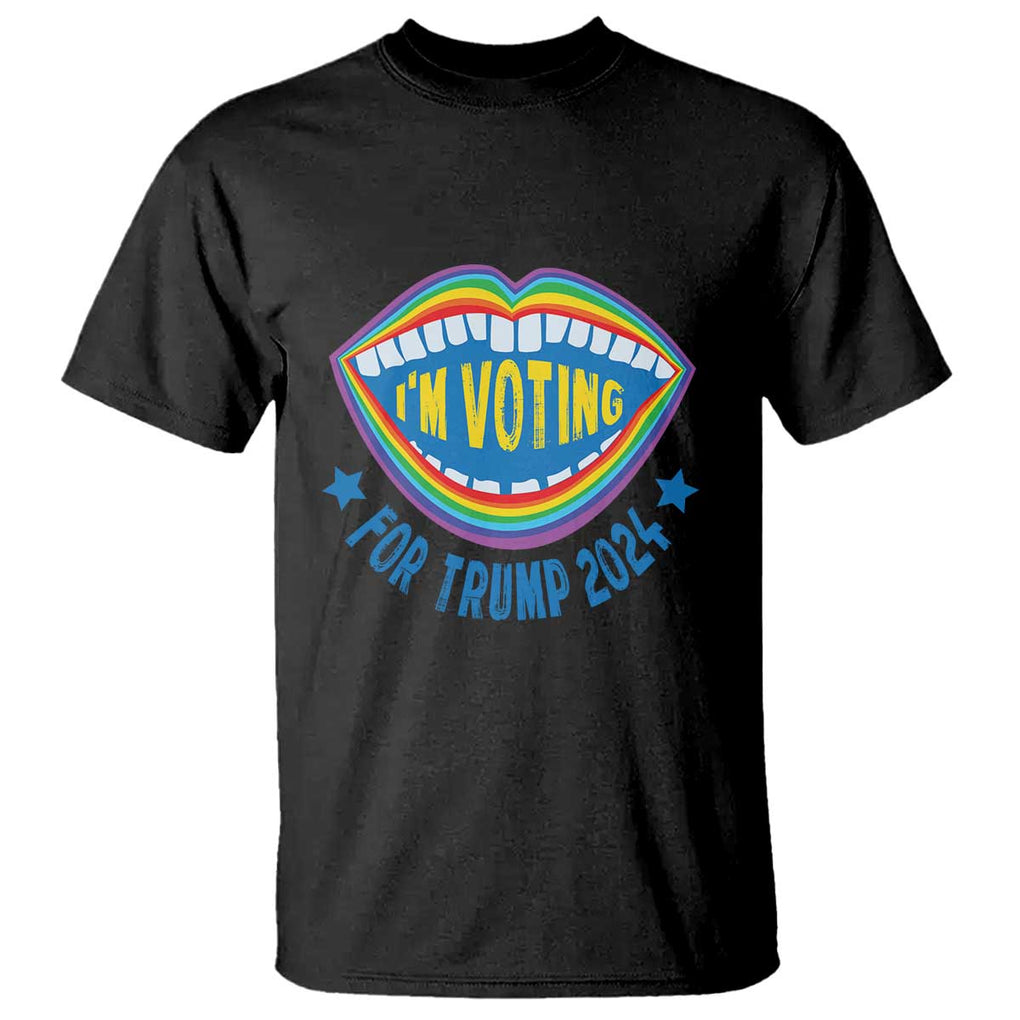 Trump 2024 T Shirt I'm Voting For Trump LGBT Rights Rainbow TS09 Black Print Your Wear