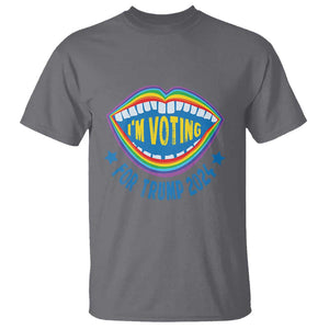 Trump 2024 T Shirt I'm Voting For Trump LGBT Rights Rainbow TS09 Charcoal Print Your Wear