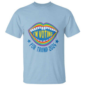 Trump 2024 T Shirt I'm Voting For Trump LGBT Rights Rainbow TS09 Light Blue Print Your Wear